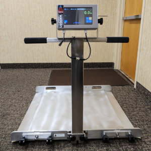 Wheelchair Scale with Fold-up Handrails & Casters (Connects to Therap)